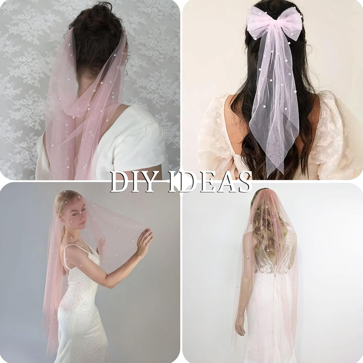 10 ft Pink Pearl Table Runner Tulle Fabric Lace Table Runners for Bridal Shower Birthday Party Wedding Arch Veil Dessert Table Decorations