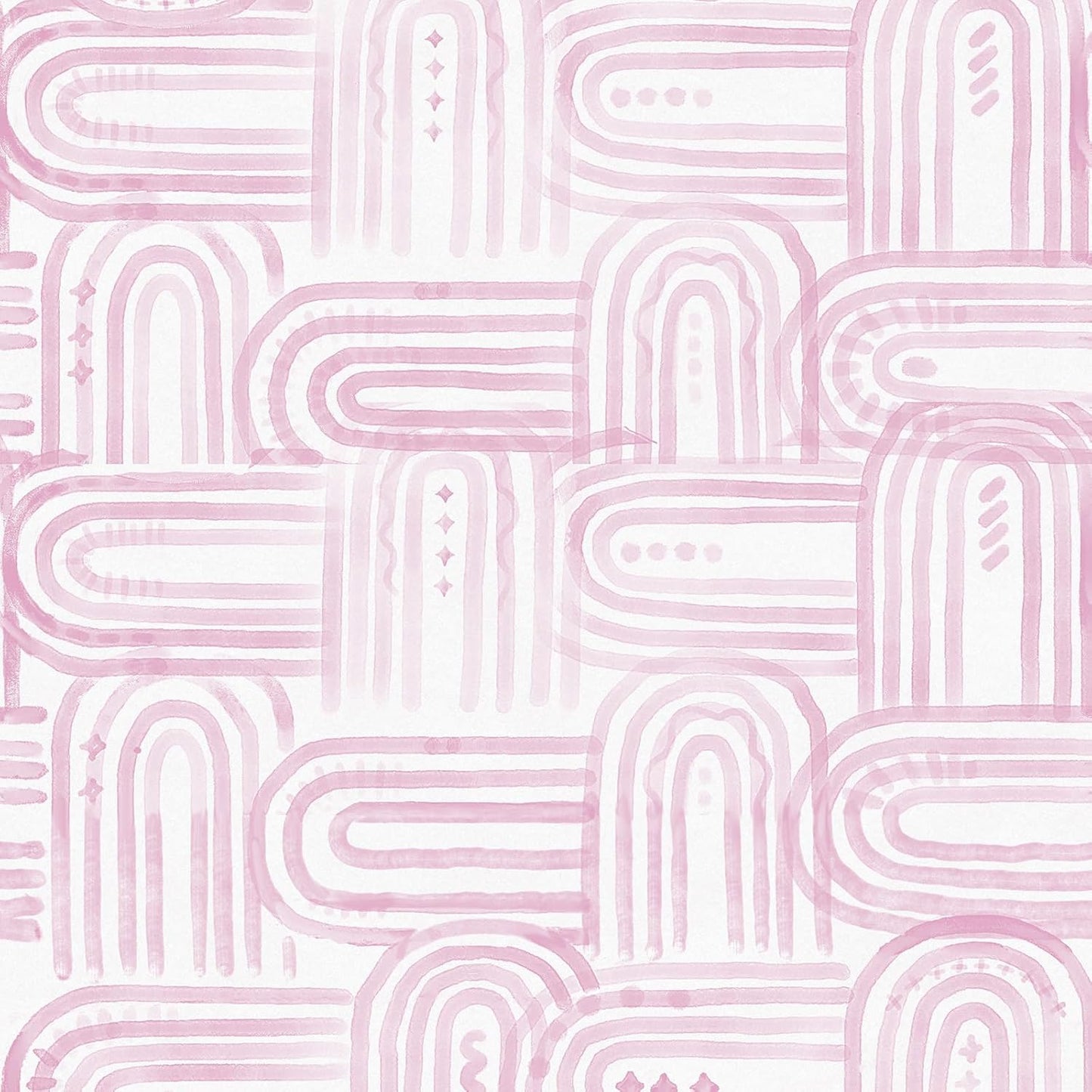Modern Peel and Stick Wallpaper Boho Pink and White Contact Paper 17.3"x480" Geometric Abstract Wall Paper Removable Self Adhesive Wallpaper for Bedroom Bathroom Cabinet Decor Vinyl