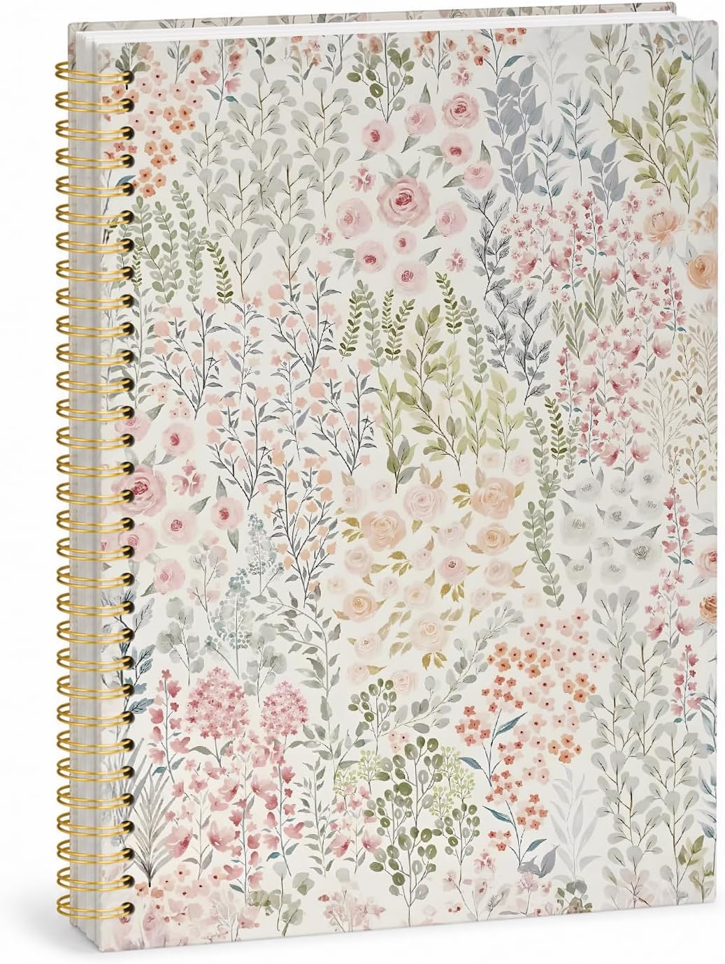 Cute Spiral Notebook Journal for Women, Floral Pastel Pretty A4 Hardcover Spiral Notebook for Women School Aesthetic Pink Journal for Teen Girls - A4 8.5"x11" [Hardcover-spiral]