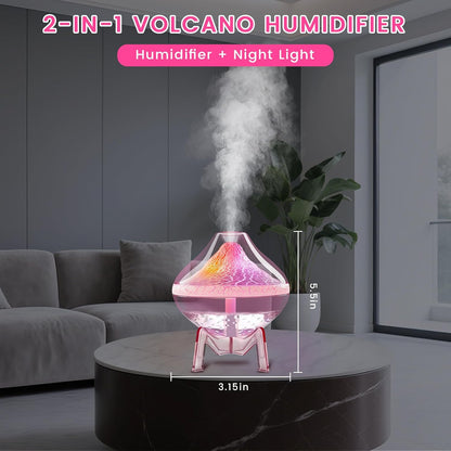 Humidifiers for Bedroom Cool Mist Ultrasonic Small Humidifier with Humidity Sensor Auto Shut Off LED Colorful Gradient Light Mini Humidifier For Plants,Bedroom,Baby Room,Office, Home（Pink)