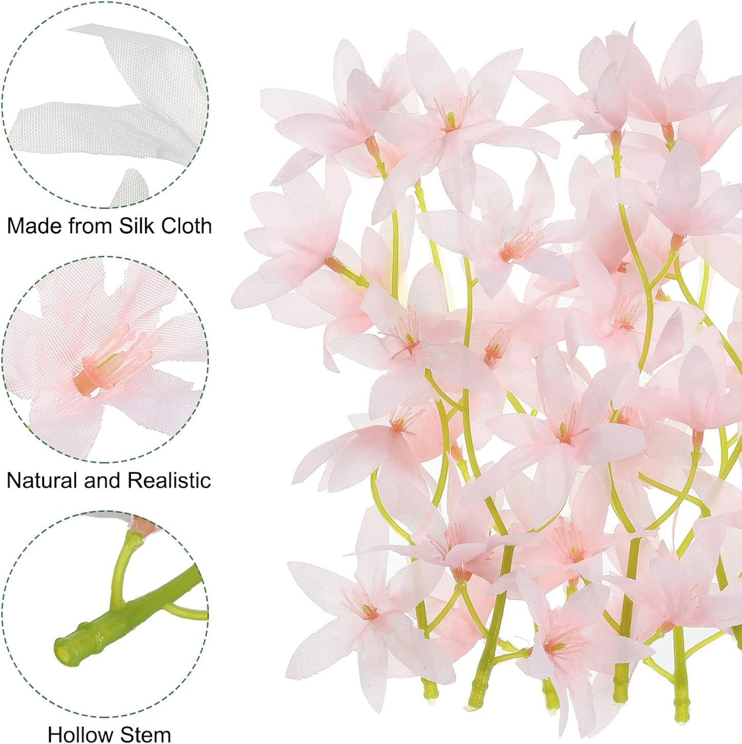 PATIKIL 7 Inch Artificial Orchid Flower, 12 Pcs Floating Candles Simulation Flower Cylinder Vase Fillers for Home Wedding Decoration, Pink