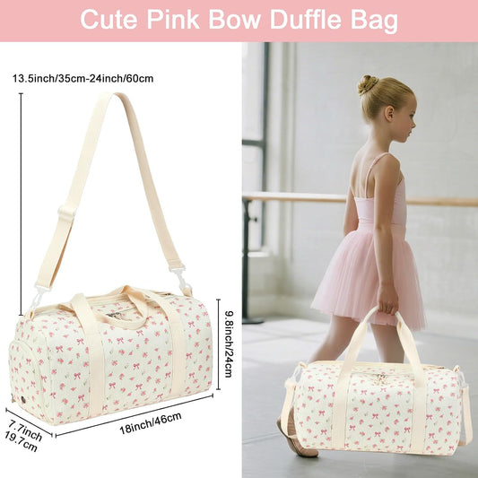 BTOOP Duffle Bag for Gym Sports Women Girls Workout Travel Bag Weekender with Shoe Compartment and Wet Pocket