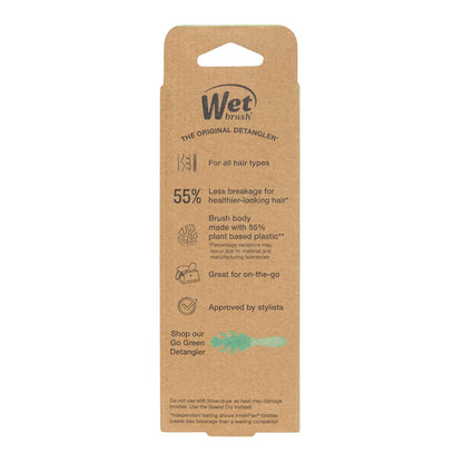 Wet Brush Go Green Mini Detangler, Pink - Detangling Travel Hair Brush - Ultra-Soft IntelliFlex Bristles Glide Through Tangles & Gently Loosens Knots While Minimizing Pain, Split Ends & Breakage