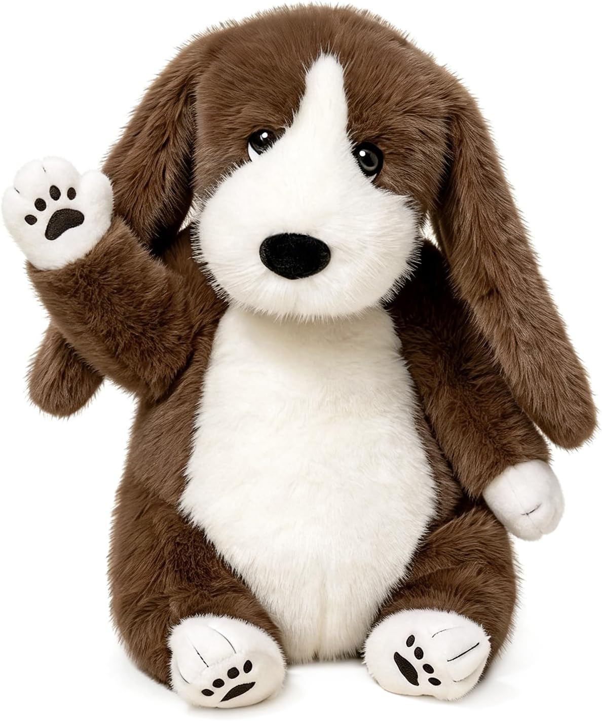 PEACH CAT Basset Hound Dog Stuffed Animal 14" Cute Puppy Plushies Soft Plush Toys Gifts for Kids Brown