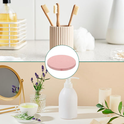 PATIKIL 2Pcs Diatomite Coasters, 3.9" Round Instant Drying Water Absorbing Stone Tray Diatomaceous Coasters Set of 2 for Desk Cups Drinks Cosmetic Bottles Soap, Pink