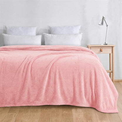 DEZ FURNISHINGS Velvet Plush Blanket, Super Soft, for Couch, Bed, All Season Use, Throw (50" x 60"), Candy Pink