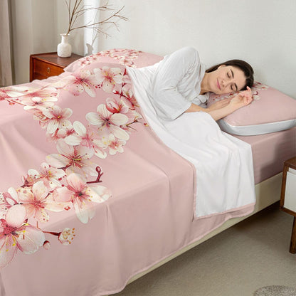 Feelyou Floral A Bed Sheets Set Queen Size Initial Letter Bed Set Romantic Flower Deep Pocket Fitted Sheet Breathable Soft Lightweight Microfiber