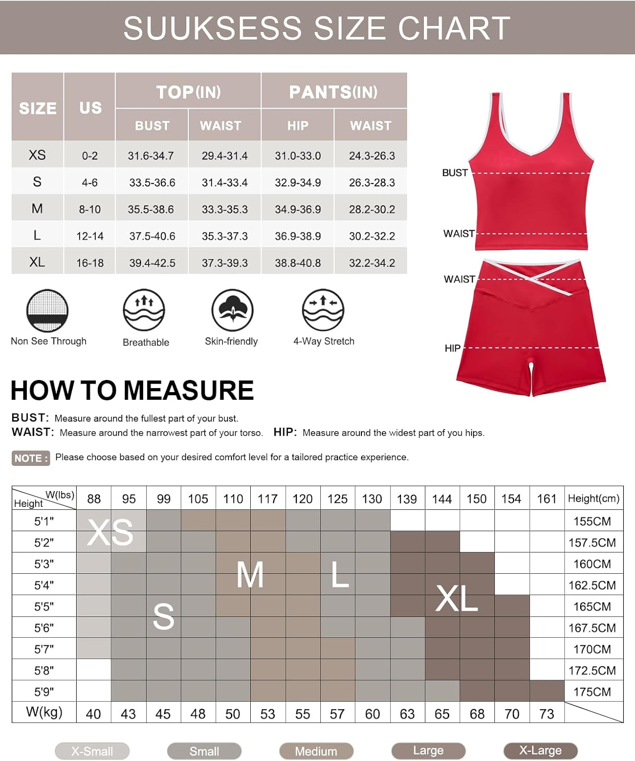 SUUKSESS Women 2 Piece Workout Sets Built in Bra Yoga Tank Top High Waisted Tummy Control Biker Shorts