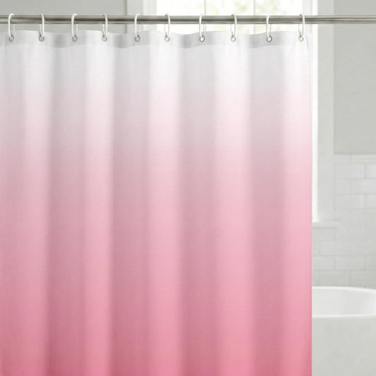 Americanflat 71x74 Pink Ombre Shower Curtain - Water-Resistant Long Shower Curtain with Durable Metal Grommets and 12 Hooks - 100% Polyester