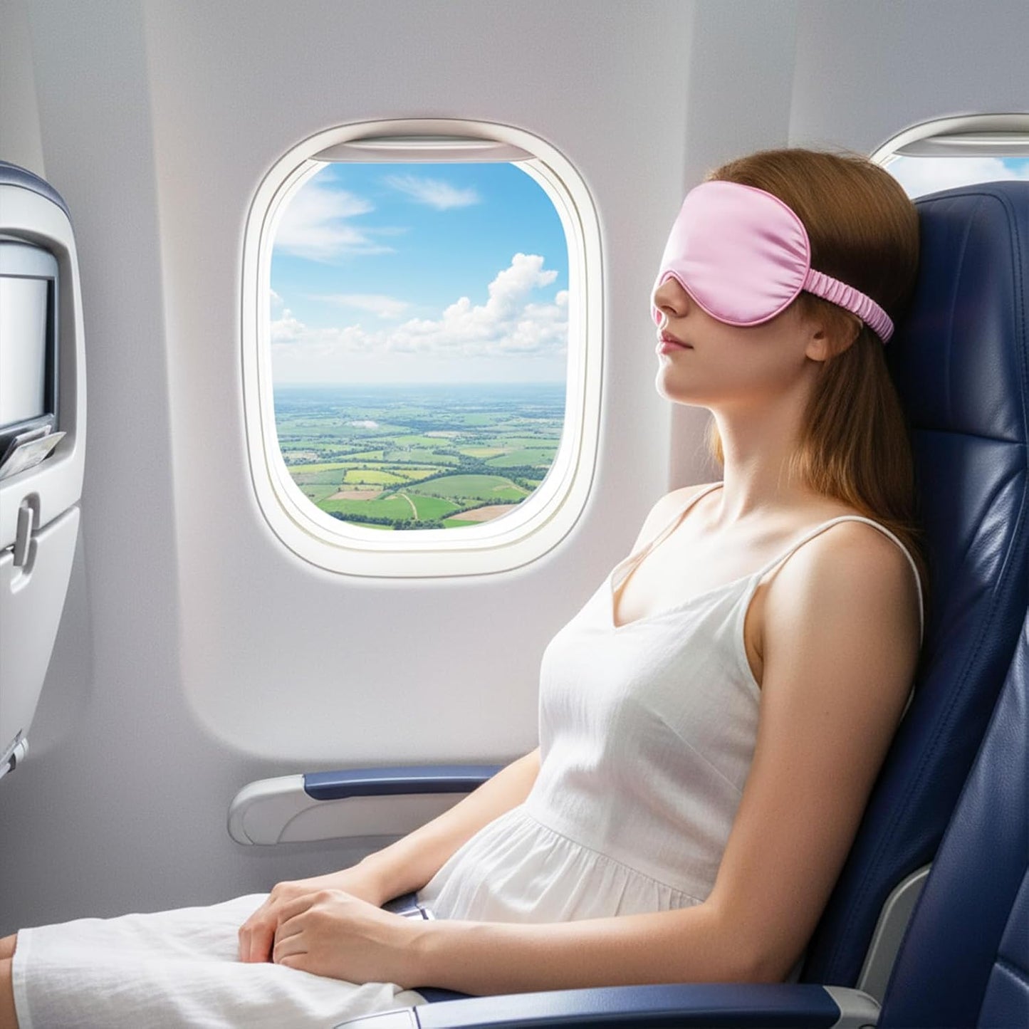 4 Pack Sleep Mask Silk Eye Mask Block Light Eye Sleep Shade Cover Blindfold Reduces Puffy Eyes Traveling Gifts for Night Sleeping Office Travel Party Games Suitable for Men Women (Pink)