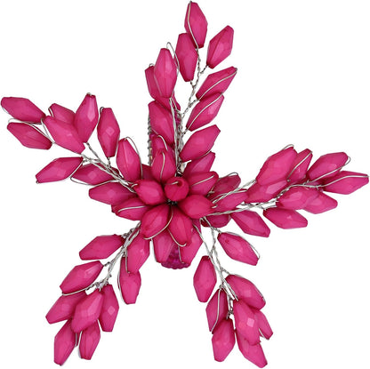 ITOS365 Napkin Rings Set of 12 for Dining Table Decoration Parties Everyday Metal Napkin Holder Leaf Pink (Pack of 12)