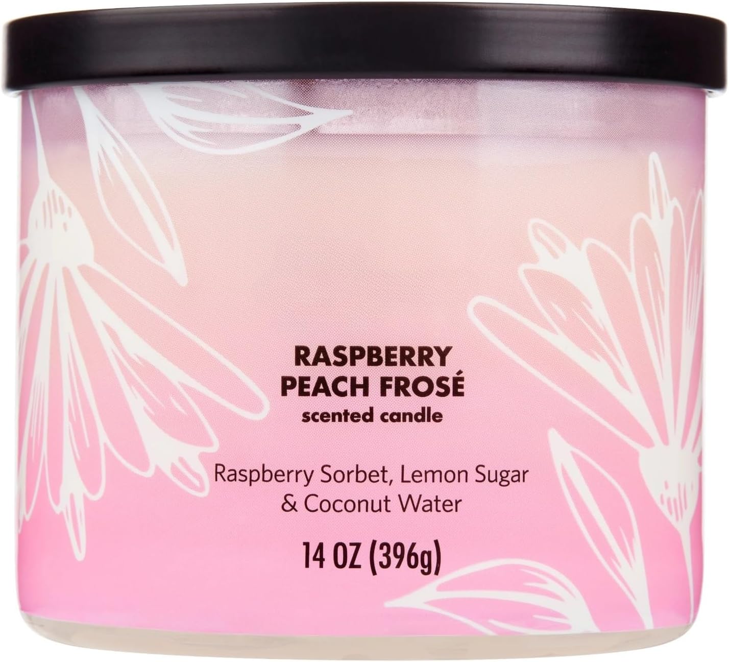 3-Wick Ombre Wrap Raspberry Peach Candle, 14-Ounce