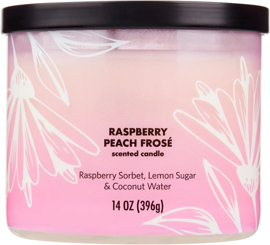 3-Wick Ombre Wrap Raspberry Peach Candle, 14-Ounce