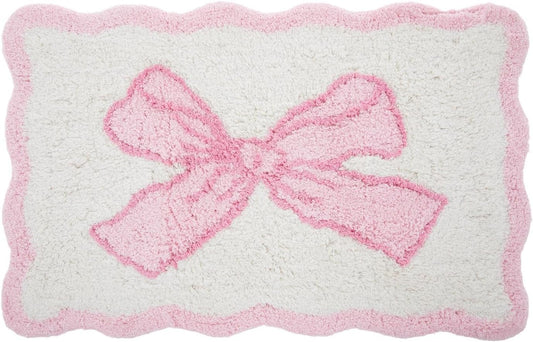 Hobby Lobby Pink Bow Bath Mat, Bath Rug, Bathroom Rug, 20 x 32 inches