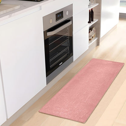 Plain Pink Solid Color Bath Mat, Dry Quickly Non Slip Absorbent Bath Rug, Soft Living Room Bedroom Home Floor Mats, Bath Mats for Bathroom, Tub and Shower 20" x 39"