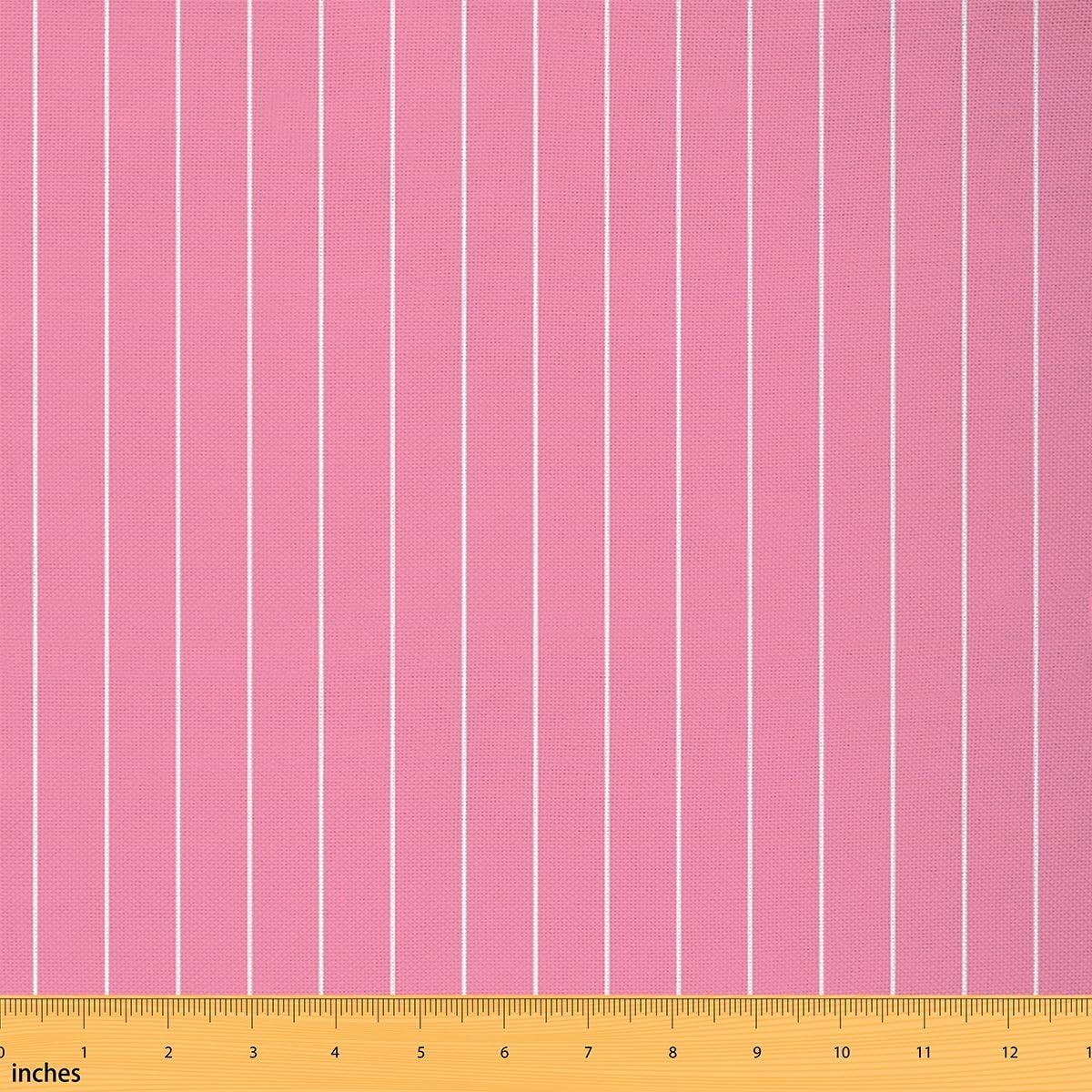 Erosebridal Pink Striped Fabric by The Yard Light Pink Waterproof Outdoor Fabric Geometric Simple Lines Upholstery Fabric Modern Farmhouse Decor Fabrics, 2 Yards