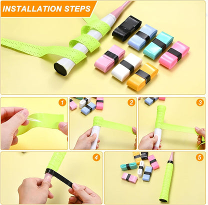 M METERXITY Tennis Racket Grip Tape PU Pickleball Overgrip Grip Tape Anti-Slip Sweat Absorbent for Pickleball/Racquetball/Badminton/Squash