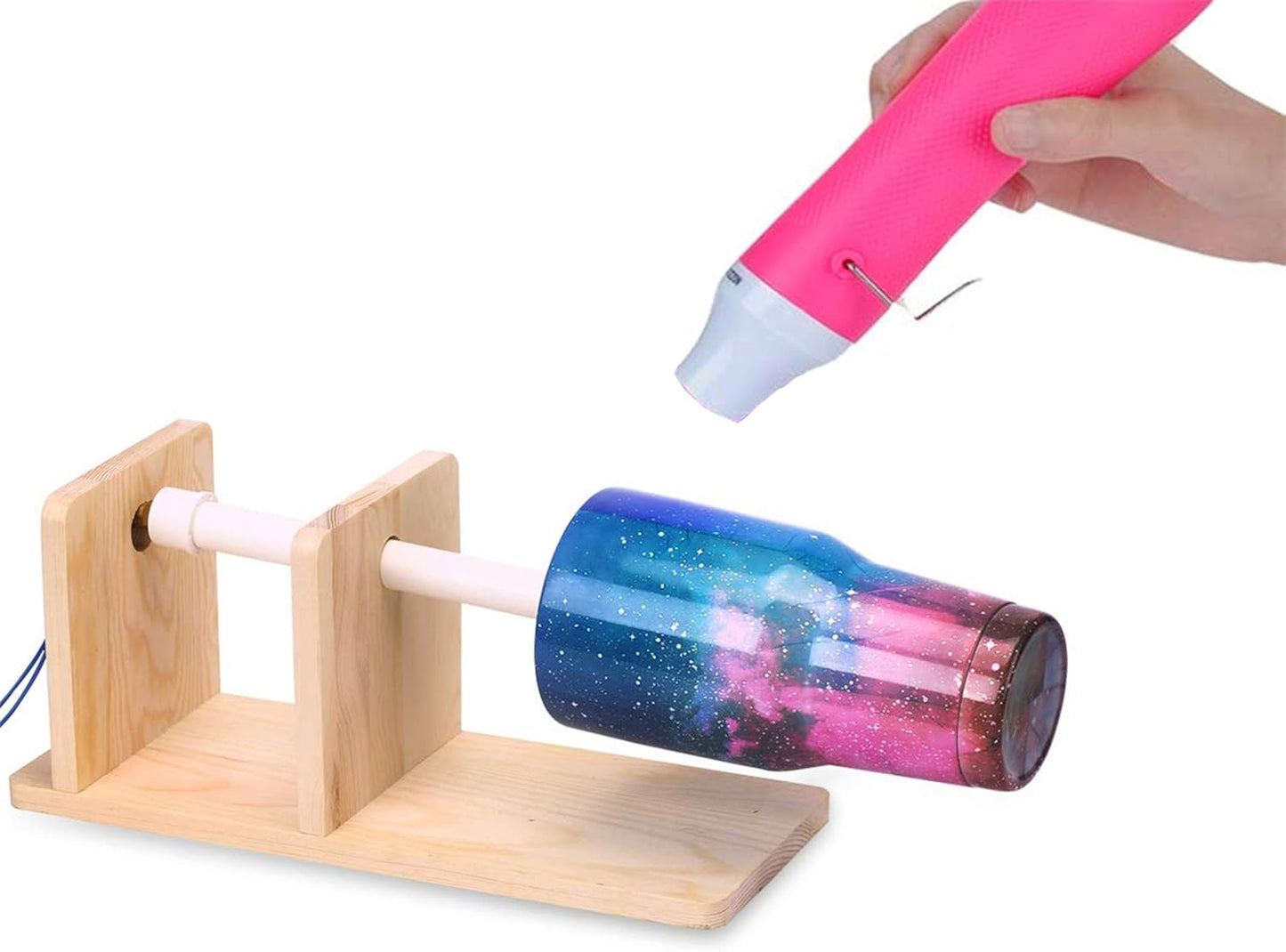 Bubble Removing Tool for Epoxy Resin and Acrylic Art, DIY Glitter Tumblers, Specially-Designed Heat Gun for Making Acrylic Resin Travel Mugs Tumblers to Remove Air Bubbles (Pink)
