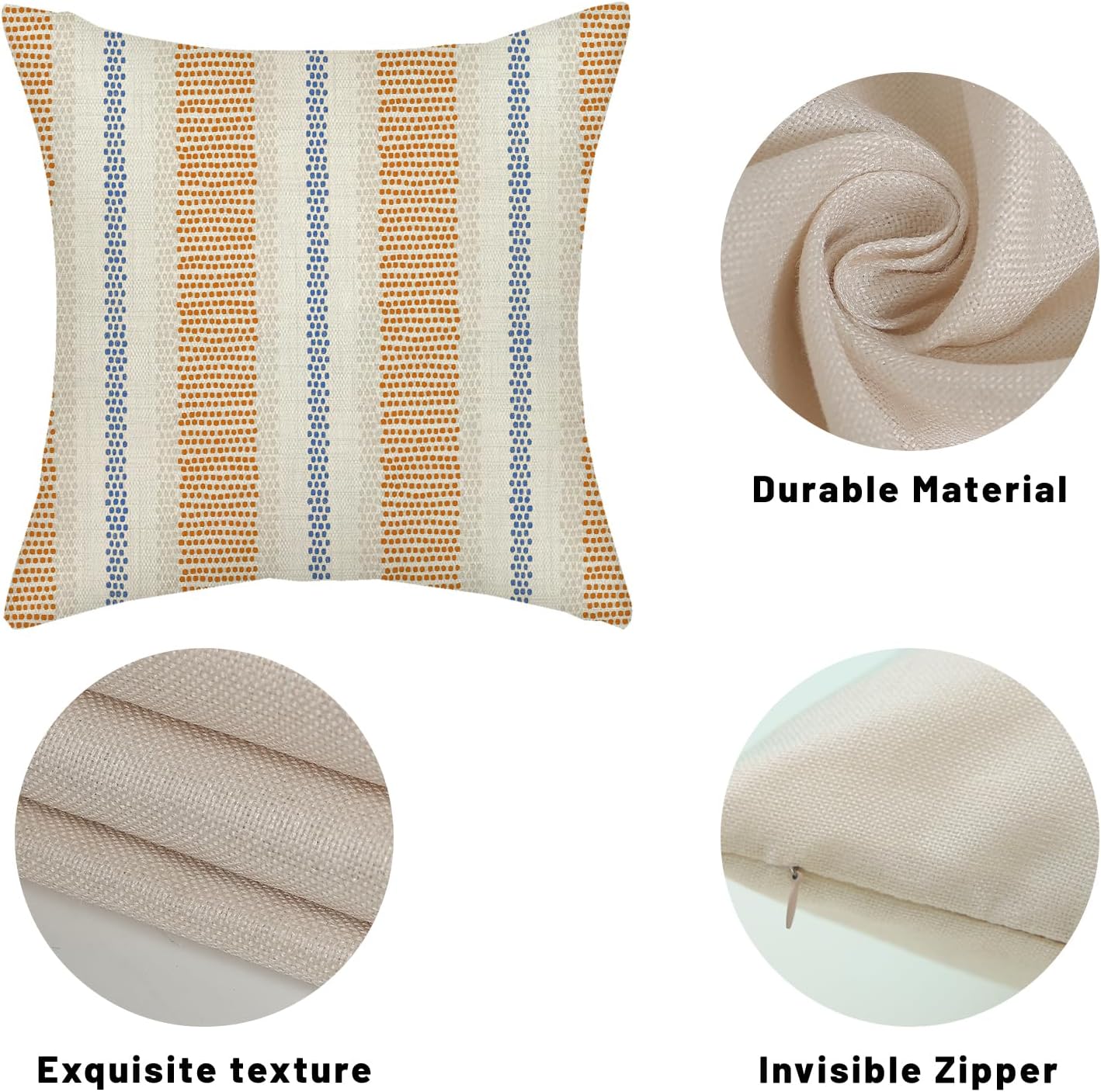 Pink Sage Green Pillow Covers 18x18 Inch 2 Pcs Boho Preppy Polka Dots Striped Decor Throw Pillows Modern Geometric Outdoor Farmhouse Decoration Pillowcase Linen Cushion Cover for Couch Sofa