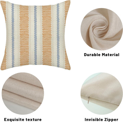 Pink Sage Green Pillow Covers 18x18 Inch 2 Pcs Boho Preppy Polka Dots Striped Decor Throw Pillows Modern Geometric Outdoor Farmhouse Decoration Pillowcase Linen Cushion Cover for Couch Sofa