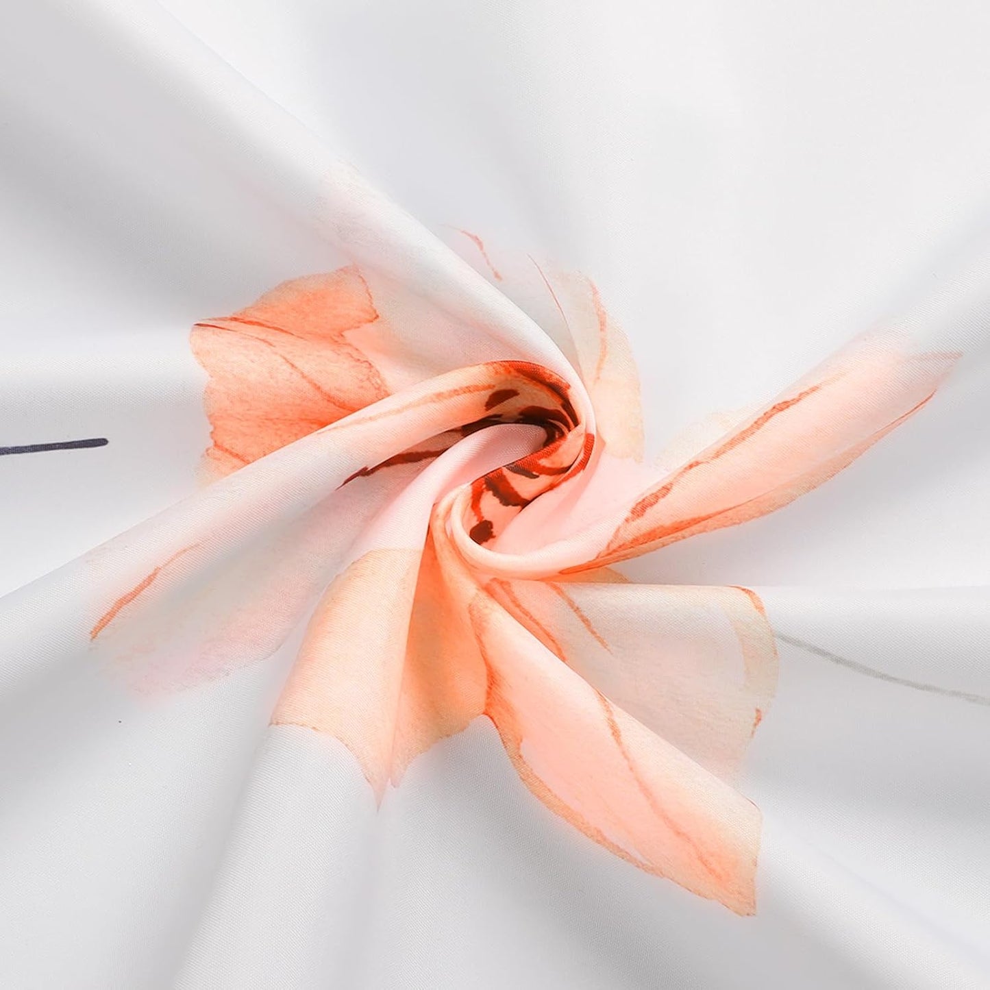 QiyI Watercolor Floral Shower Curtain, Flowers Print Minimalist Bathroom Curtain, Machine Washable Spring Modern Shower Curtains, Waterproof Fabric Shower Curtain Set with Hooks, 72 x 72, Peach Pink