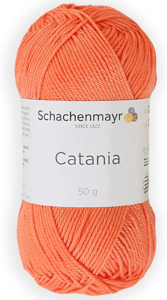 1 Skein/Pack Schachenmayr (SMC) Catania Originals Yarn, Each Ball 1.76 Oz (50gr) / 136 Yards (125 m), 100% Mercerized Cotton for Knitting and Crochet Yarn, Sport Weight, 410 - Coral