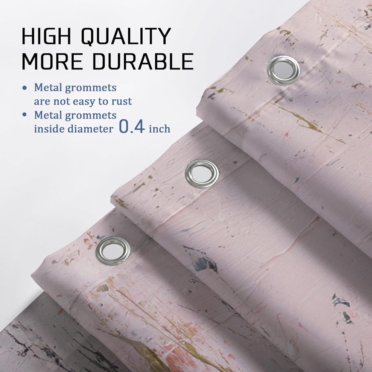 Artistic Shower Curtain, Peach Abstract Landscape Design Bathroom Decor, Modern Minimalistic Nature Scene Waterproof Fabric Shower Curtain with Hooks 72x72 Inch