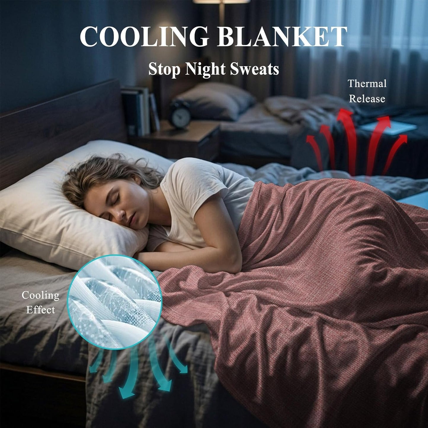 Cooling Blanket 50"x60", Vintage Pink Summer Cooling Blanket Breathable Lightweight Ice Blankets Farm Retro Linen Blankets for Night Sweats