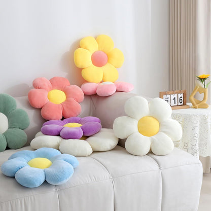 Six Petal Flower Pillow,Soft Daisy Shaped Throw Pillows Cushion Seating for Home Decorative Cute Daisy Throw Pillow for Bed Sofa Couch (Dark Pink,15.7'')