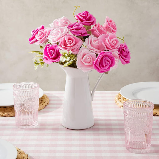Bright Creations Artificial Flowers Foam Rose Heads - 3 x 1.2 in, Mixed Pink Shades, 100 Pack - Foam Roses for Flower Wall & Garland Backdrops, Wedding & Bridal Shower Decor