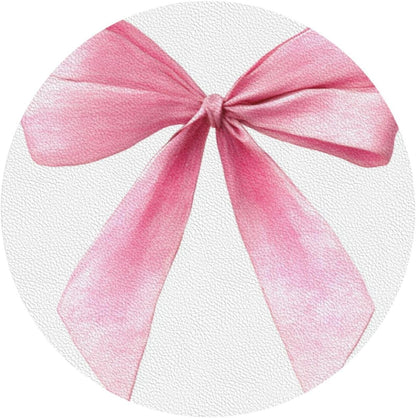 Watercolor Light Pink Coquette Bow Drinks Coasters Set of 4 Leather Drink Coasters for Tabletop Protection Heat Resistant Bar Cup Mat Pad