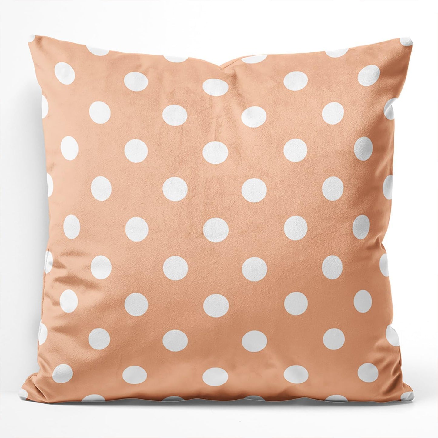 Peach Polka Dot Square Pillowcase Zippered Double-Sided Printing 18x18 Inches Decorative Throw Pillow Case Cushion Cover