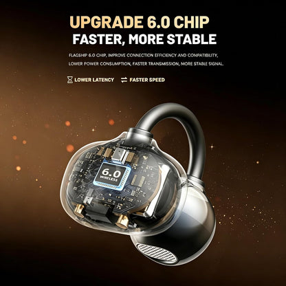 Open Ear Earbuds Clip on Earbuds Earbuds for Small Ears with Spatial Audio,Invisible Fit Air Conduction Headphones, Bluetooth 6.0 Open-Ear Clip for Running,Work & All-Day Comfort. (Rose Gold)