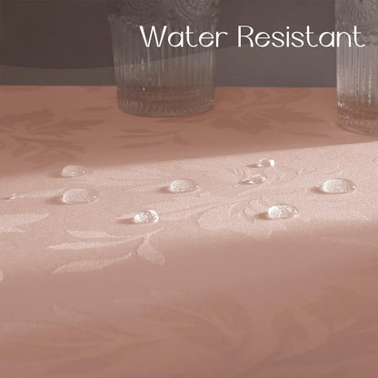 Romanstile Jacquard Round Tablecloth - Waterproof Damask Floral Pattern Decorative Table Cloth Heavy Weight Fabric Table Covers for Dinner, Parties, Outdoor - 70 Inch, Pink