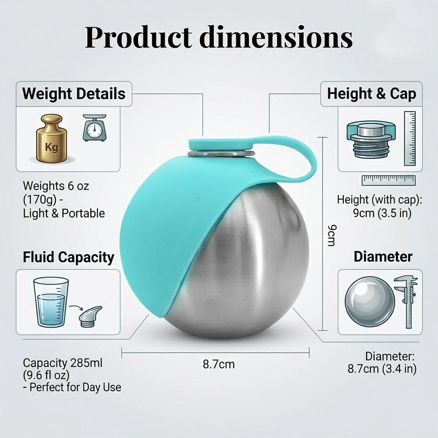 Foldable Pet Water Bottle for Travel, 2 in 1 Portable Dog Water Bottle, 9.6 Oz Stainless Steel Bottle with Silicone Bowl, Leak-Proof Water Dispenser Ideal for Small Dog Walking (Pink)