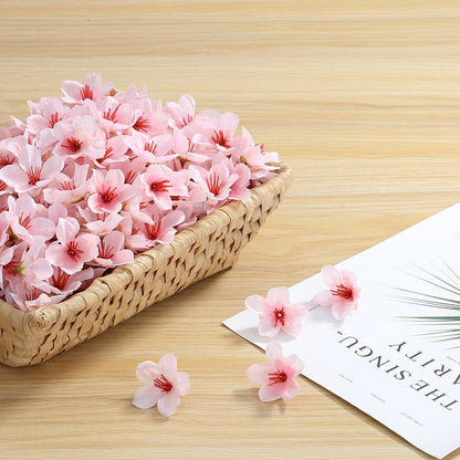 SITUMEIZI 100 Pcs Mini Pink Cherry Blossom Flowers Head Artificial Small Cherry Blossom Head Fake Mini Flowers for Home DIY Flower Wall Mother's Day Party Birthday Decor 1.6 inches