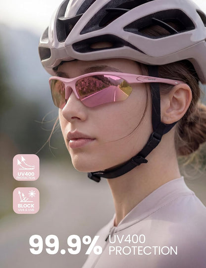 Lamicall 22g Polarized Sports Sunglasses for Men Women - UV400 Protection Sun Glasses for Running Cycling Baseball Driving