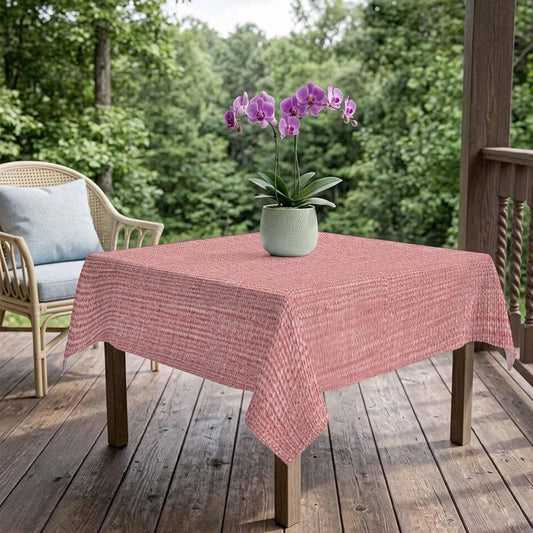 Pure Peach Pink Color Farmhouse Linen Tablecloth Rectangle 54 x 54 Inch, Table Cloth Waterproof and Oil Proof Table Cover Decor for Kitchen Dinning Party Tabletop Outdoor