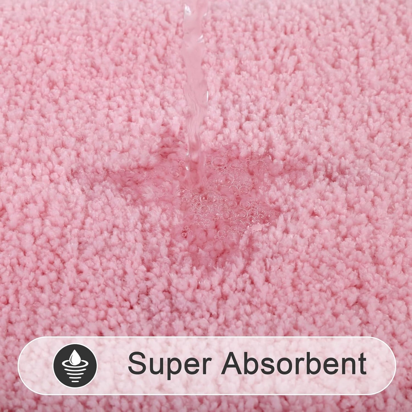 SHACOS Super Soft Small Bathroom Rugs 16x24 inch Non Slip Washable Bath Rugs Microfiber Bath Mats for Bathroom Floor Tub Shower Vanity Sink Decor Accessories, Pink 1'4" x 2'