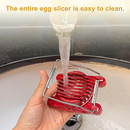 uxcell 3 Pack Egg Slicer for Hard Boiled Eggs, Stainless Steel Wire Multipurpose Egg Slicer Fruit Cutter Small Portable Eggs Peeler Tool for Strawberry Tomato Breakfast Salad, Pink
