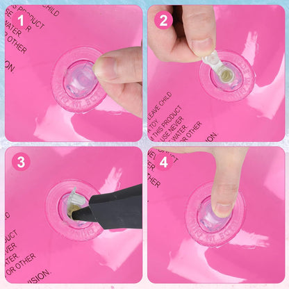 FYSUIMU 4Pcs Inflatable Pool Float with Handles Clear Pink Swim Rings Swimming Pool Tubes for Adults Teens Summer Pool Beach Bachelorette Party, 35 x 14 Inch