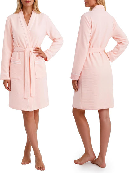 NY Threads Waffle Robes for Women, Soft Womens Robe, Lightweight Knee-Length Women's Bathrobe