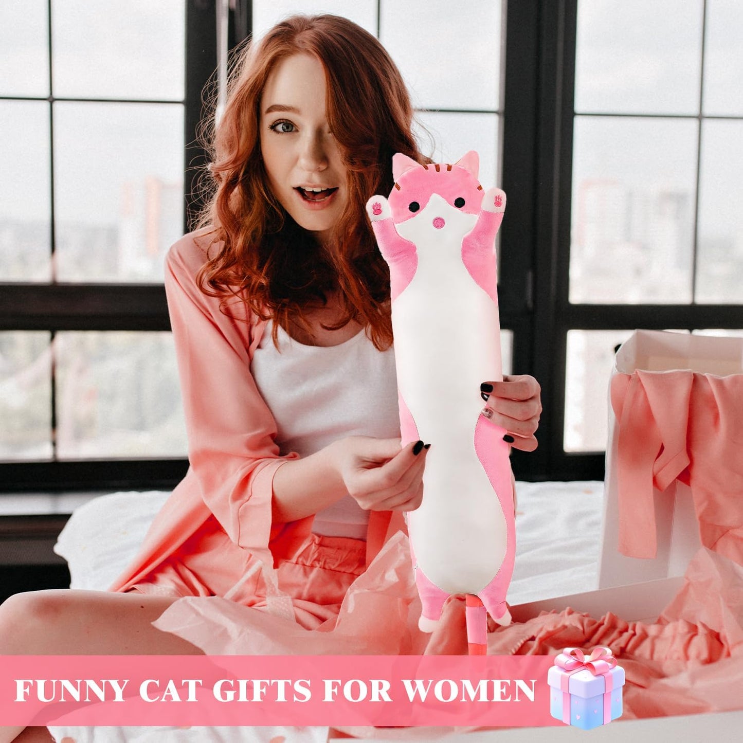 Cat Heating Pad for Period Cramps Menstrual Pain Relief, Portable Electric Heat Pads USB Powered, Cute Cats Plush Stuffed Animals Funny Gifts for Women Teen Girls Cat Lovers Birthday Easter Christmas