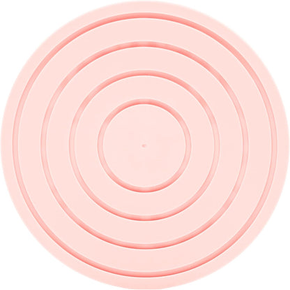 Drink Coasters for Tabletop Protection - Set of 4 No-Slip Silicone Rubber Coasters for Coffee Table, Desk & More - USA-Made Coasters for Drinks w/Liquid-Catching Grooves (Light Pink)