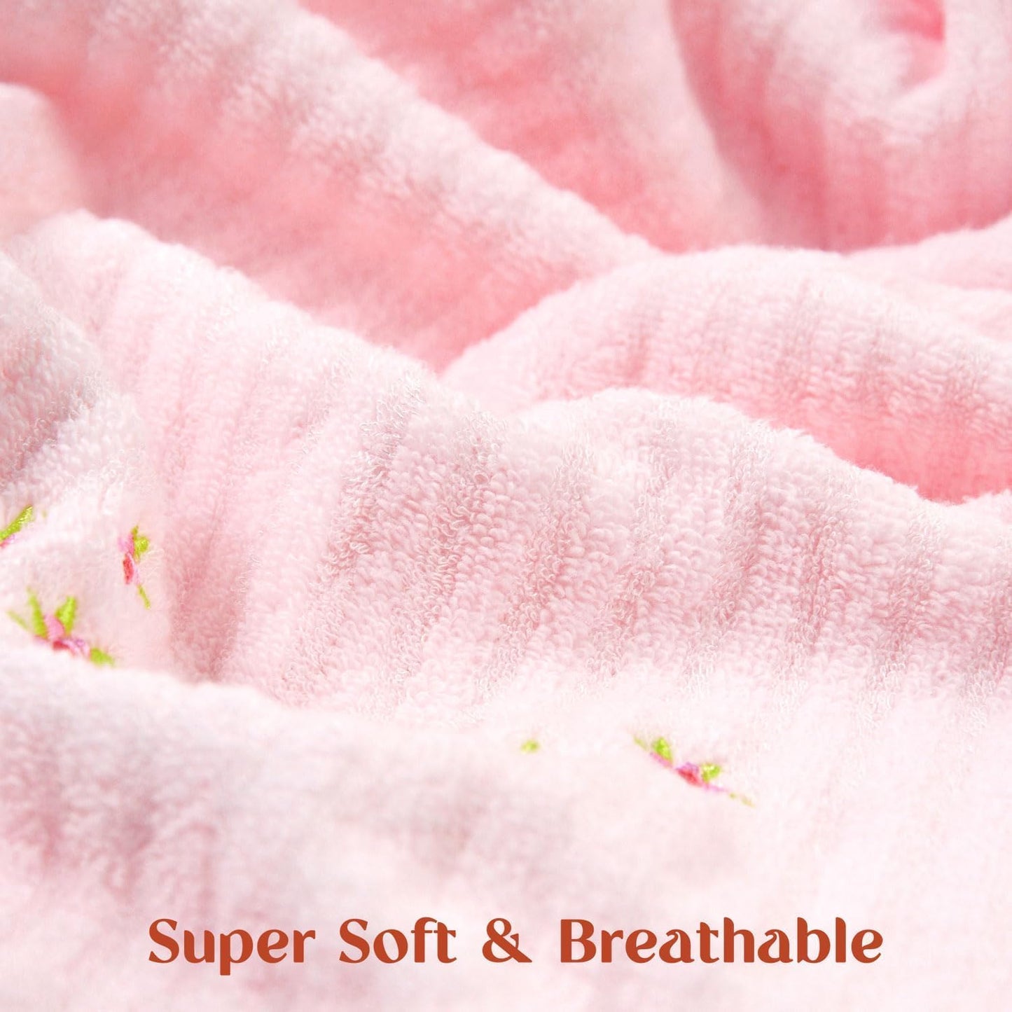Jacquotha Hand Towels for Bathroom (Pink & Cream) – Soft Cotton, 13x29 Inches, Embroidered Flowers, 4 Pack Decorative Towels for Spring Kitchen Decor