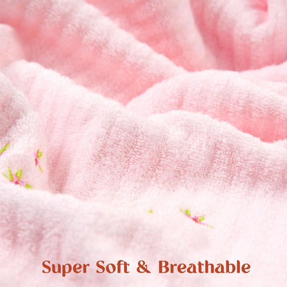 Jacquotha Hand Towels for Bathroom (Pink & Cream) – Soft Cotton, 13x29 Inches, Embroidered Flowers, 4 Pack Decorative Towels for Spring Kitchen Decor