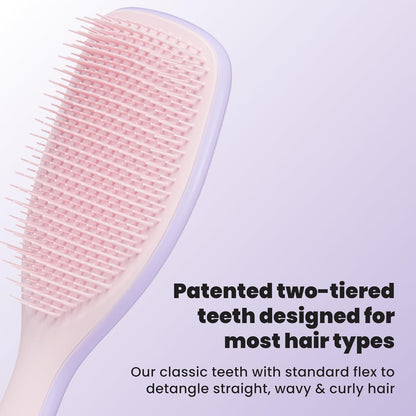 Tangle Teezer Ultimate Detangler Hairbrush for Wet & Dry Hair, Eliminates Knots & Reduces Breakage for Long, Thick, & Curly Hair Types, Large, Pink & Purple