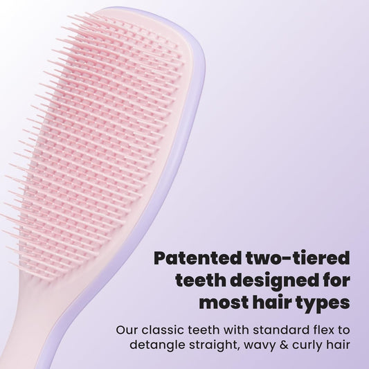 Tangle Teezer Ultimate Detangler Hairbrush for Wet & Dry Hair, Eliminates Knots & Reduces Breakage for Long, Thick, & Curly Hair Types, Large, Pink & Purple