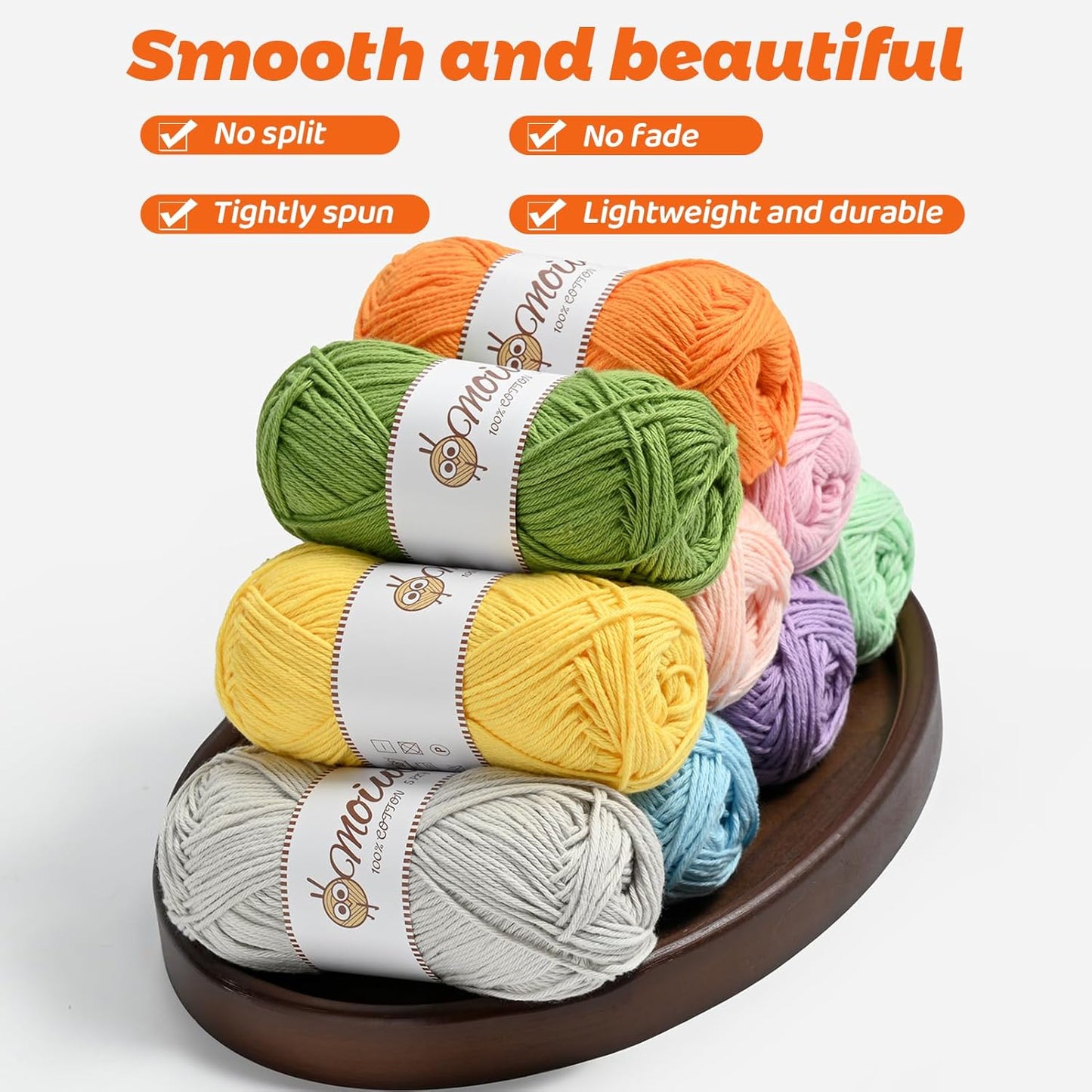 3 Pack Cotton Yarn for Crocheting, Baby Yarn for Crocheting Soft, 393yds / 5.29oz Fluffy Amigurumi Crochet Yarn, 5 Ply 100% Milk Cotton Yarn for Puzzle、Socks、Clothes(3 Pink)