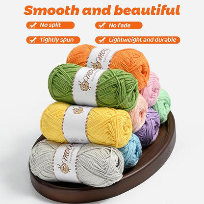 3 Pack Cotton Yarn for Crocheting, Baby Yarn for Crocheting Soft, 393yds / 5.29oz Fluffy Amigurumi Crochet Yarn, 5 Ply 100% Milk Cotton Yarn for Puzzle、Socks、Clothes(3 Pink)